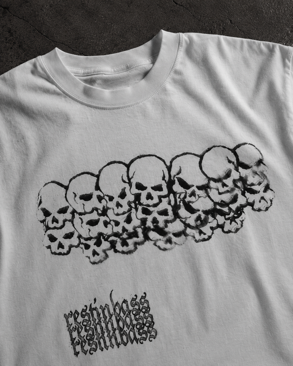 "rest in bass" skulls tee
