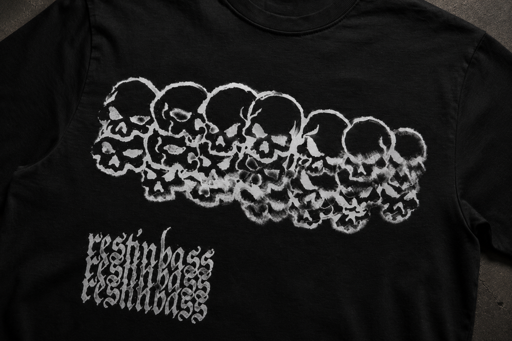 "rest in bass" skulls tee