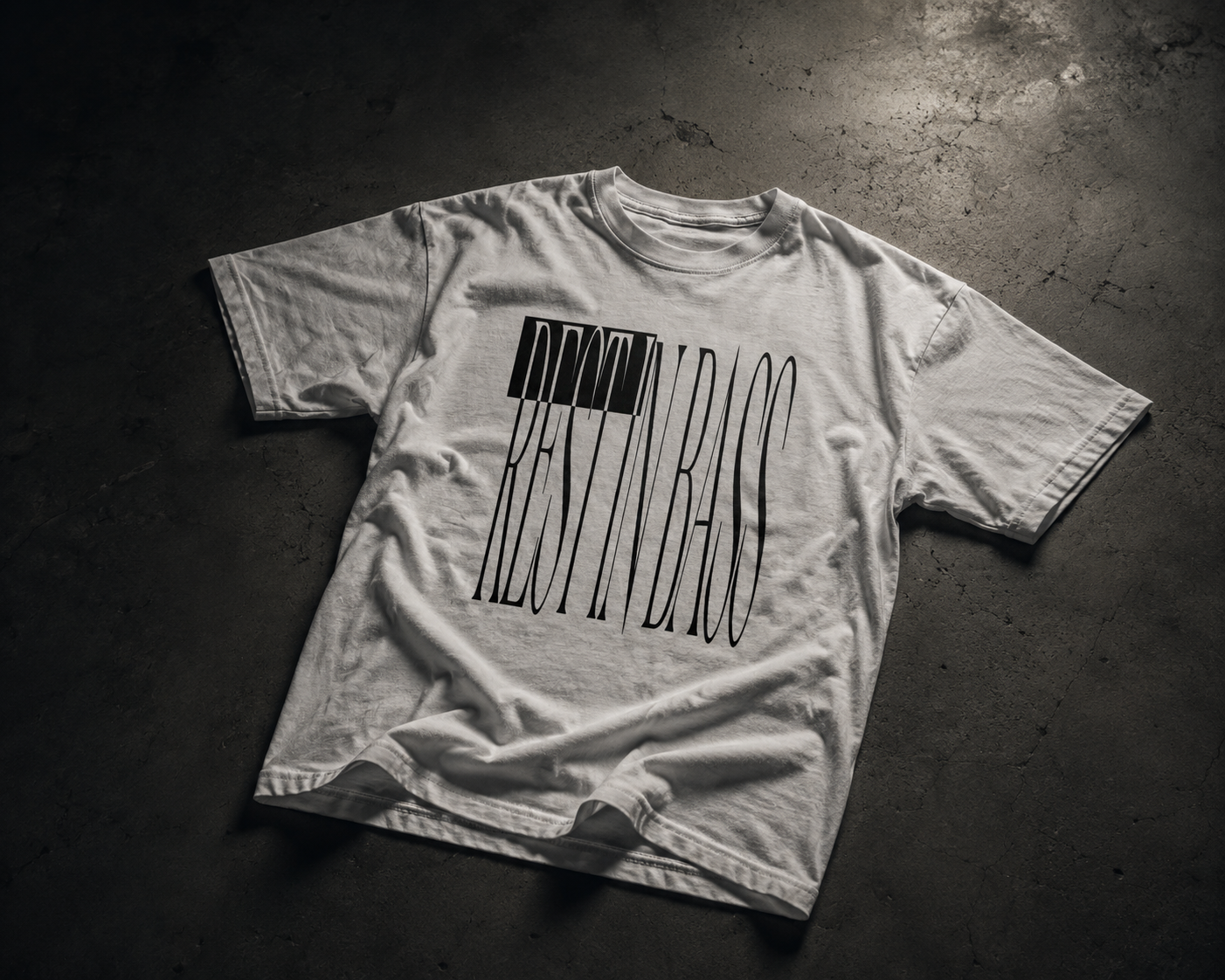 "rest in bass" inverted tee