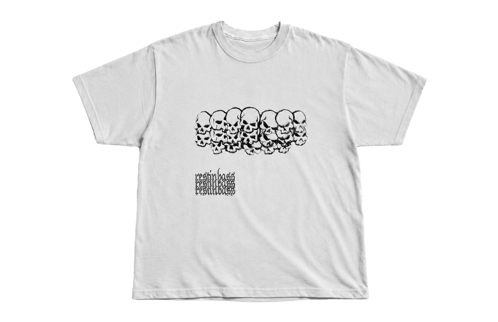 "rest in bass" skulls tee